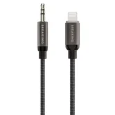 Аудиокабель Breaking Graphite, Lightning - AUX, 1м, черный, 24115