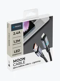 Кабель Deppa Moon Lightning - USB-A, серый, 2.4A, 1.2м, 72523