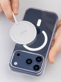 Беспроводное ЗУ Deppa, MagSafe, Qi2 25W, серебро, 23172