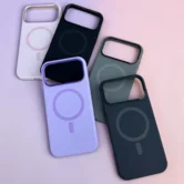 Чехол iPhone 17 Pro Max Njoyny Metal Silicone (темно-серый)
