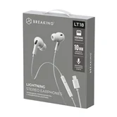 Проводная стереогарнитура Breaking LT18, вакуумные, Lightning, 1.2м, белый, 25418