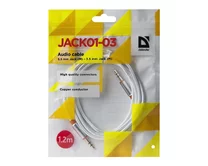 Аудиокабель Defender (папа-папа) 3.5мм - 3.5мм, 1.2м, белый