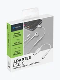 Адаптер Deppa, USB-C -  AUX 3.5мм белый
