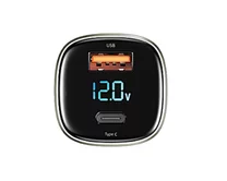 АЗУ 1USB-A + 1USB-C Wiwu PC500, 72W, дисплей, черный