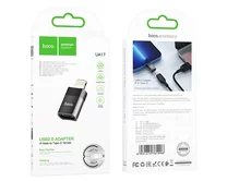 Адаптер OTG Hoco UA17 lightning папа - USB-C мама  черный