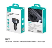 АЗУ 1USB-A + 1USB-C + Lightning Usams CC257 C42 100W, черный