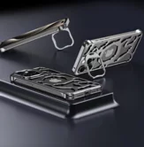 Чехол iPhone 15 Pro Njoyny MET-17 (серый)