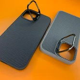 Чехол iPhone 15 Pro Max Njoyny NY-111 Soft Fiber (серый)