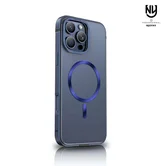 Чехол iPhone 15 Pro Max Njoyny Metal MagSafe (синий)