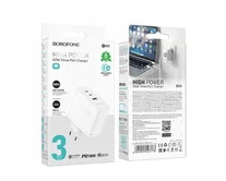 СЗУ 1USB-A + 2USB-C Borofone BN11, PD100W GaN, белый