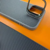 Чехол iPhone 16 Njoyny NY-111 Soft Fiber (серый)