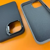 Чехол iPhone 16 Plus Njoyny NY-111 Soft Fiber (серый)