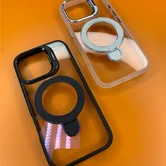 Чехол iPhone 16 Plus NjoynyN23 Ring Stand Clear (белый)