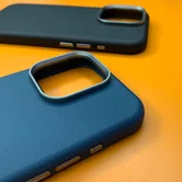 Чехол iPhone 16 Pro Max Njoyny NY-39 Leather (синий)