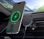 Авт. держатель Deppa MageSafe QI2 Flex, магнитный, черный, 55212