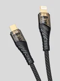 Дата-кабель Deppa Crystal, USB-C - Lightning, 1м, 3A, черный, 72503